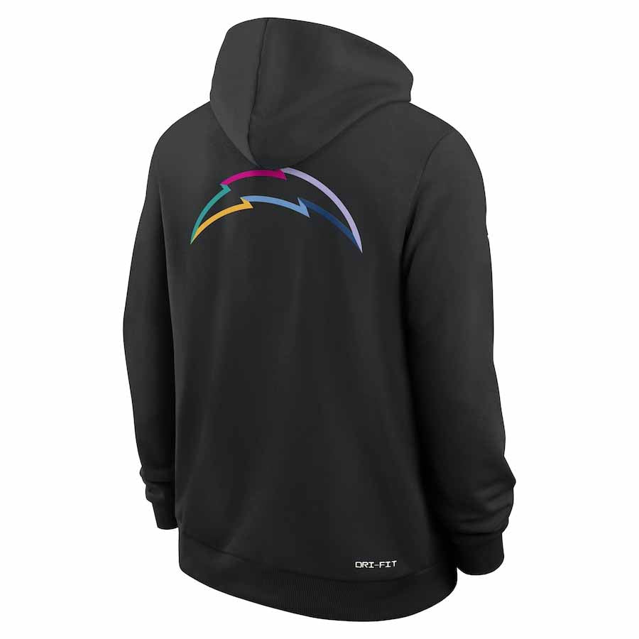 LA.Chargers Black Pullover Hoodie 2025 American Football Jerseys Size S-4XL