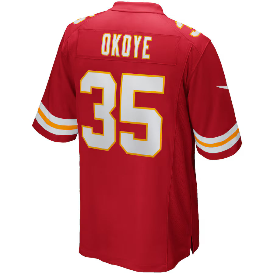 KC.Chiefs #35 Christian Okoye Red Game Jersey Stitched American Football Jerseys