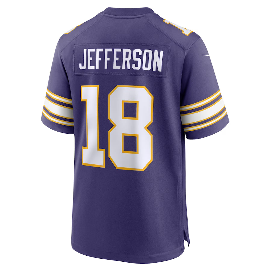 MN.Vikings #18 Justin Jefferson Purple Game Jersey Stitched American Football Jerseys
