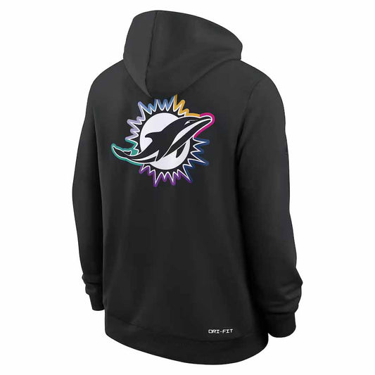 M.Dolphins Black Pullover Hoodie 2025 American Football Jerseys Size S-4XL