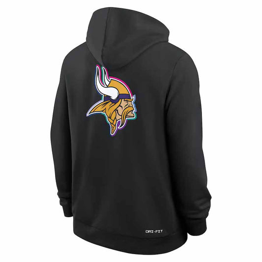 MN.Vikings Black Pullover Hoodie 2025 American Football Jerseys Size S-4XL