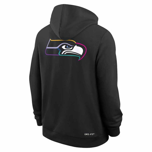 S.Seahawks Black Pullover Hoodie 2025 American Football Jerseys Size S-4XL