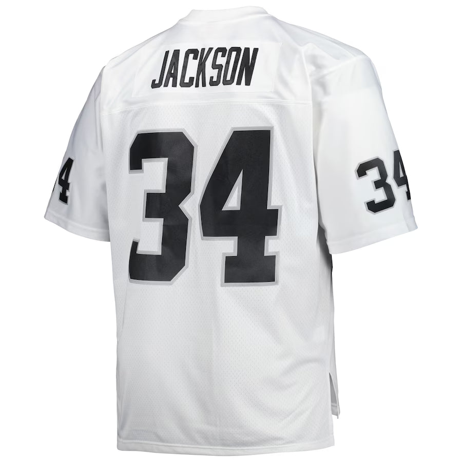 LV.Raiders #34 Bo Jackson Mitchell & Ness White Big & Tall 1988 Retired Player Replica Jersey