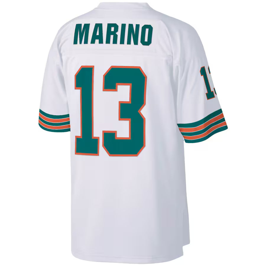 M.Dolphins #13 Dan Marino Mitchell & Ness White Big & Tall 1984 Retired Player Replica Jersey