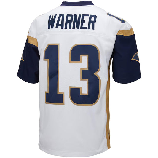 LA.Rams #13 Kurt Warner Mitchell & Ness White Big & Tall 2001 Retired Player Replica Jersey