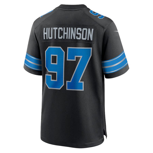 D.Lions #97 Aidan Hutchinson Black Game Jersey Stitched American Football Jerseys