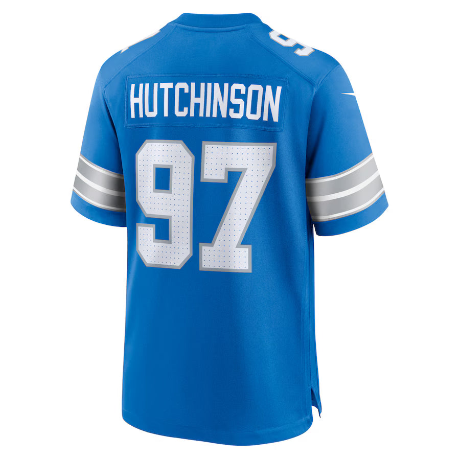 D.Lions #97 Aidan Hutchinson Blue Game Jersey Stitched American Football Jerseys