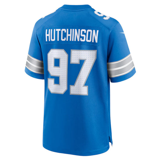 D.Lions #97 Aidan Hutchinson Blue Game Jersey Stitched American Football Jerseys