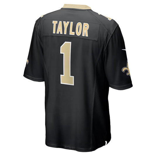 NO.Saints #1 Alontae Taylor Black Game Jersey Stitched American Football Jerseys