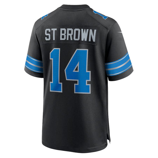 D.Lions #14 Amon-Ra St. Brown Black Game Jersey Stitched American Football Jerseys