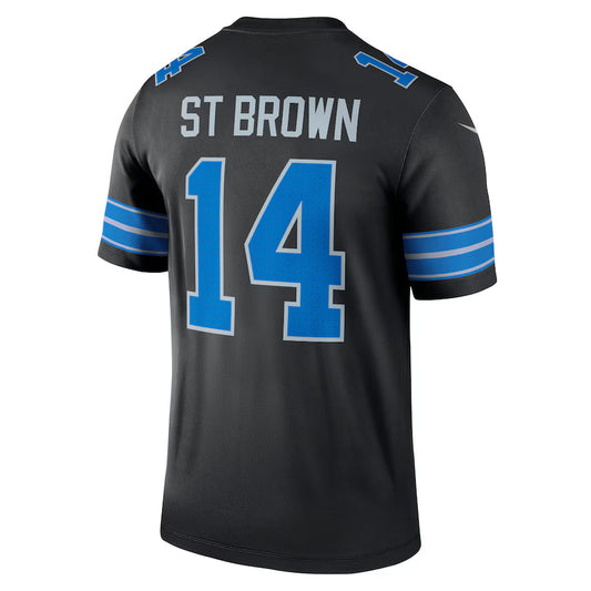 D.Lions #14 Amon-Ra St. Brown Black Game Jersey Stitched American Football Jerseys