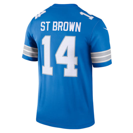 D.Lions #14 Amon-Ra St. Brown Blue Game Jersey Stitched American Football Jerseys