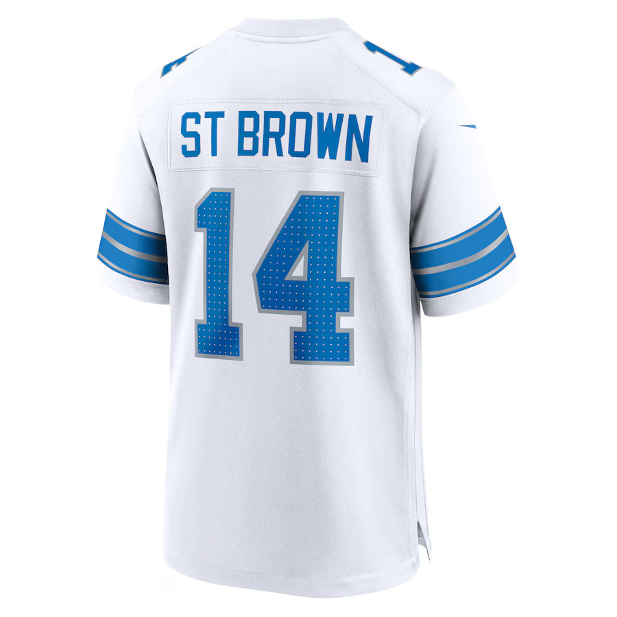 D.Lions #14 Amon-Ra St. Brown White Game Jersey Stitched American Football Jerseys