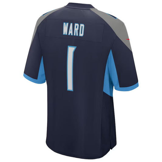 T.Titans #1 Cameron Ward Navy Game Jersey Stitched American Football Jerseys
