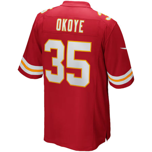 KC.Chiefs #35 Christian Okoye Red Game Jersey Stitched American Football Jerseys