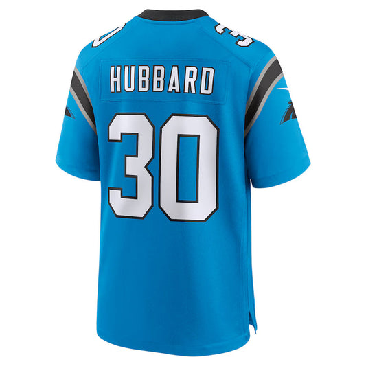 C.Panthers #30 Chuba Hubbard Blue Game Jersey Stitched American Football Jerseys