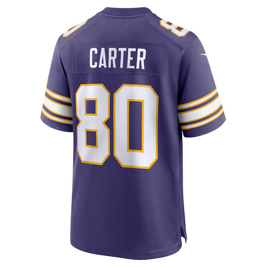 MN.Vikings #80 Cris Carter Purple Game Jersey Stitched American Football Jerseys