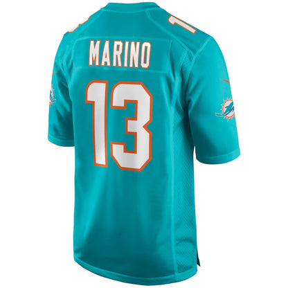 M.Dolphins #13 Dan Marino Aqua Game Jersey Stitched American Football Jerseys