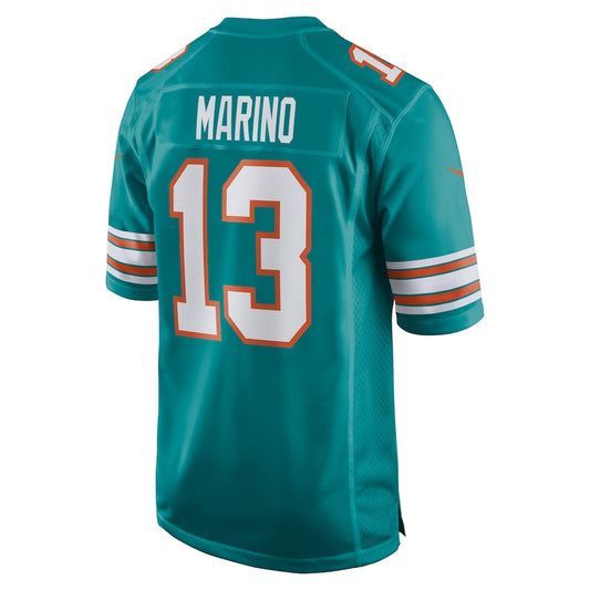 M.Dolphins #13 Dan Marino Aqua Game Jersey Stitched American Football Jerseys