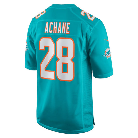 M.Dolphins #28 Devon Achane Aqua Game Jersey Stitched American Football Jerseys