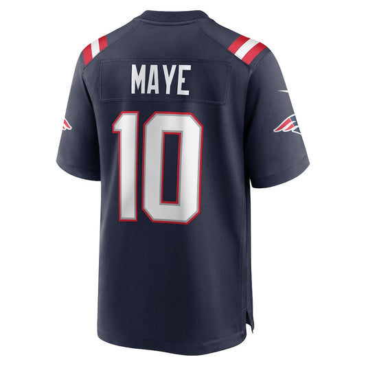 NE.Patriots #10 Drake Maye Navy Game Jersey Stitched American Football Jerseys