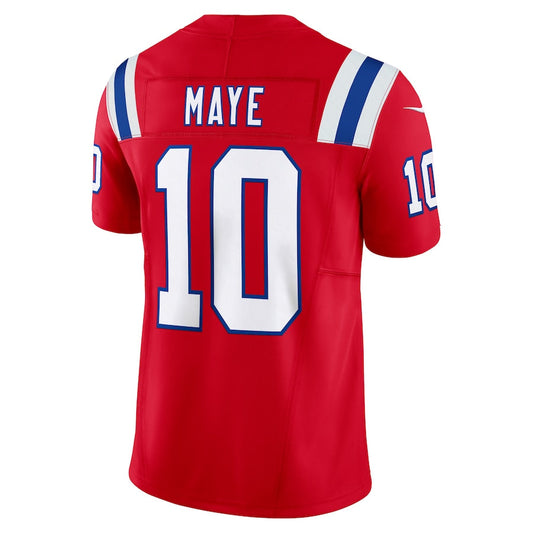 NE.Patriots #10 Drake Maye Red Vapor F.U.S.E. Limited Jersey Stitched American Football Jerseys