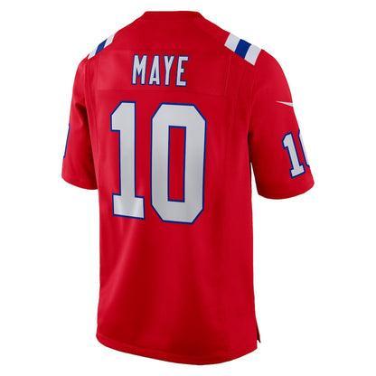 NE.Patriots #10 Drake Maye Red Game Jersey Stitched American Football Jerseys