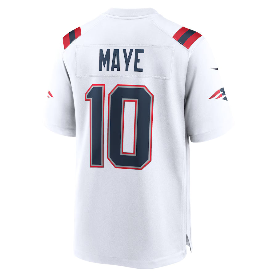NE.Patriots #10 Drake Maye White Game Jersey Stitched American Football Jerseys