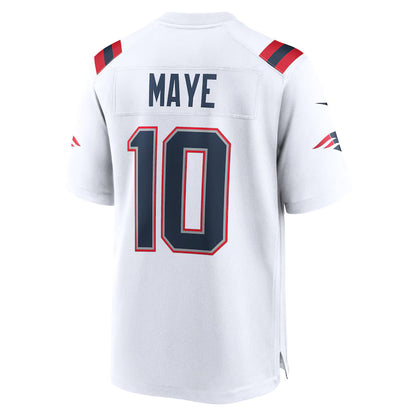 NE.Patriots #10 Drake Maye White Game Jersey Stitched American Football Jerseys