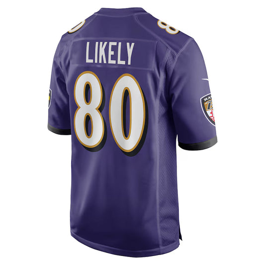 B.Ravens #80 Isaiah Likely Purple Game Jersey Stitched American Football Jerseys