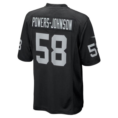 LV.Raiders #58 Jackson Powers-Johnson Black Game Jersey Stitched American Football Jerseys