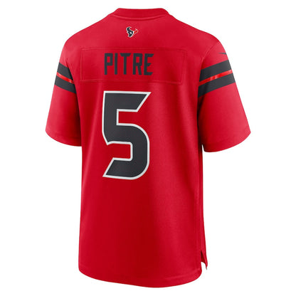 H.Texans #5 Jalen Pitre Red Game Jersey Stitched American Football Jerseys