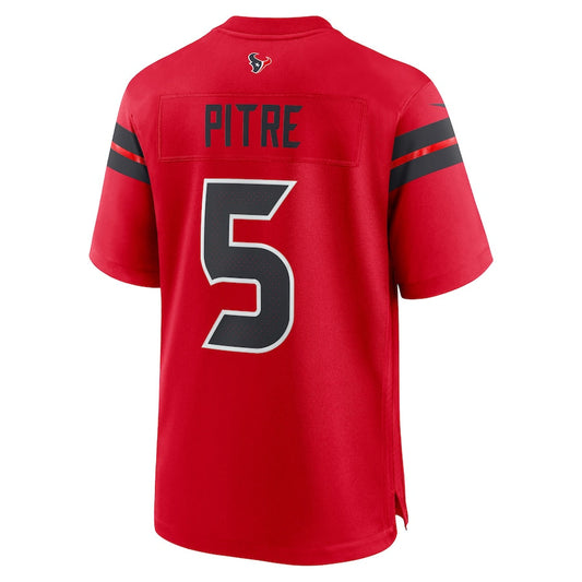 H.Texans #5 Jalen Pitre Red Game Jersey Stitched American Football Jerseys