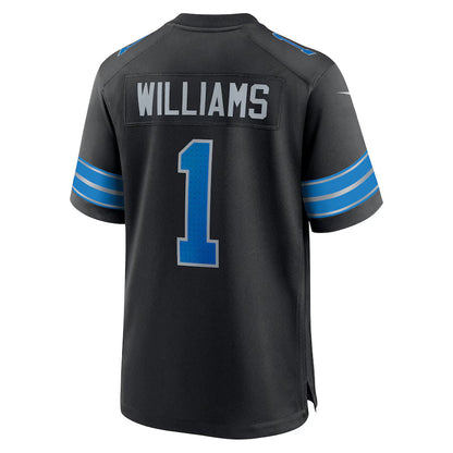 D.Lions #1 Jameson Williams Black Game Jersey Stitched American Football Jerseys
