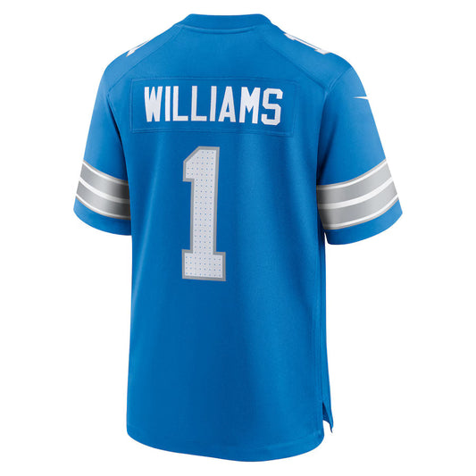 D.Lions #1 Jameson Williams Blue Game Jersey Stitched American Football Jerseys