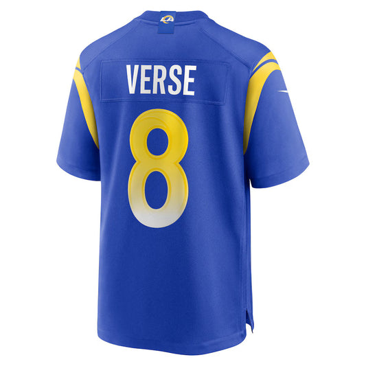 LA.Rams #8 Jared Verse Royal Game Jersey Stitched American Football Jerseys