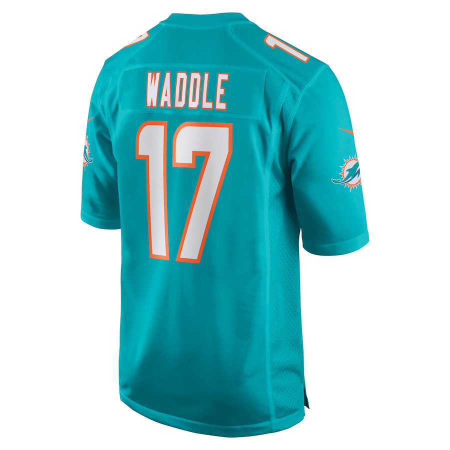 M.Dolphins #17 Jaylen Waddle Aqua Game Jersey Stitched American Football Jerseys