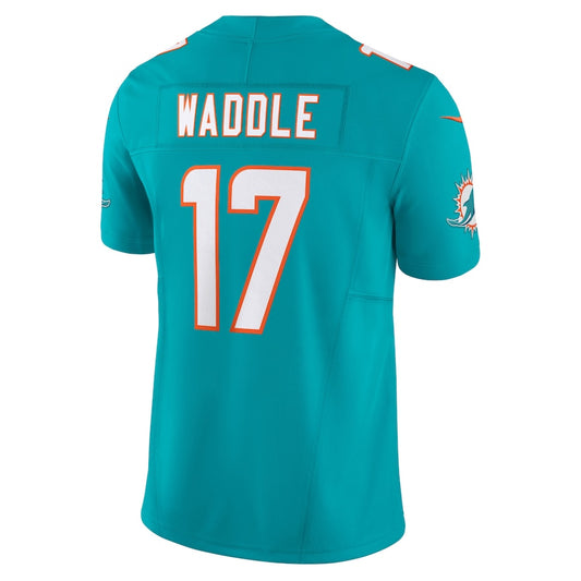 M.Dolphins #17 Jaylen Waddle Aqua Vapor F.U.S.E. Limited Jersey Stitched American Football Jerseys