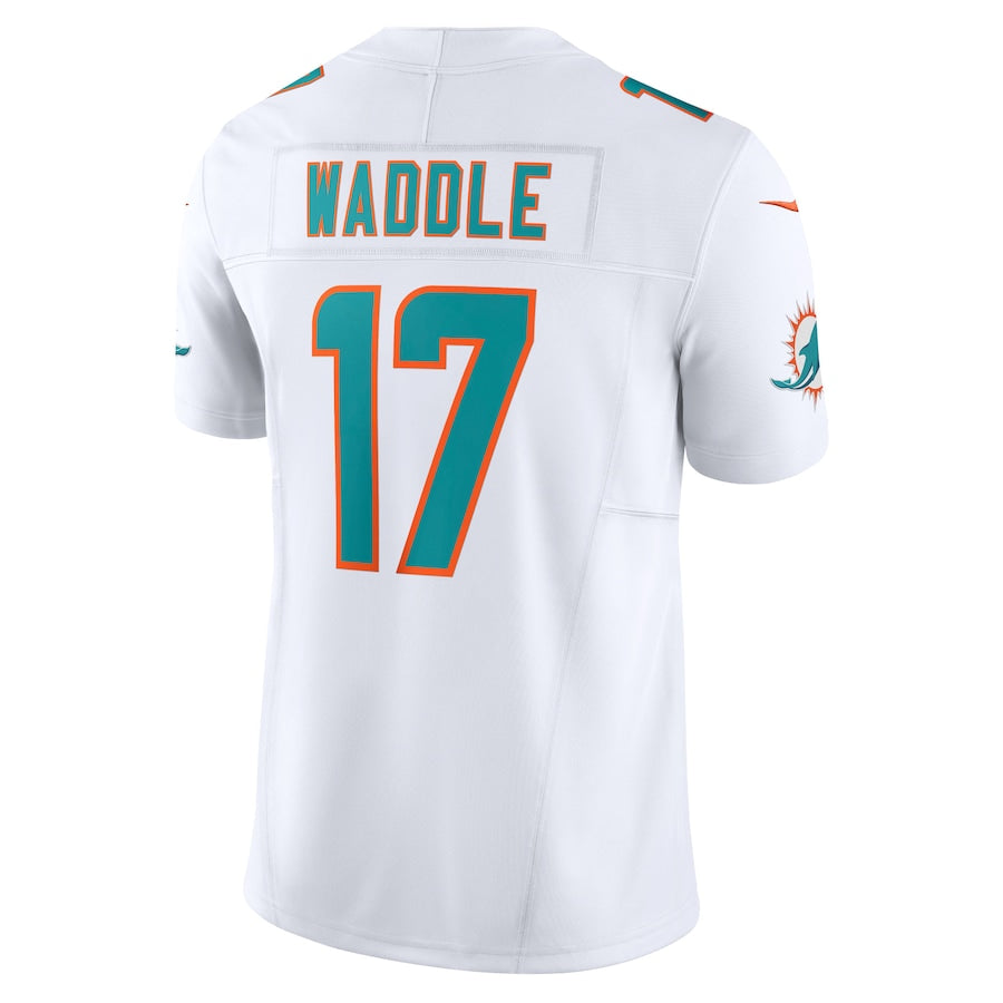 M.Dolphins #17 Jaylen Waddle White Vapor F.U.S.E. Limited Jersey Stitched American Football Jerseys
