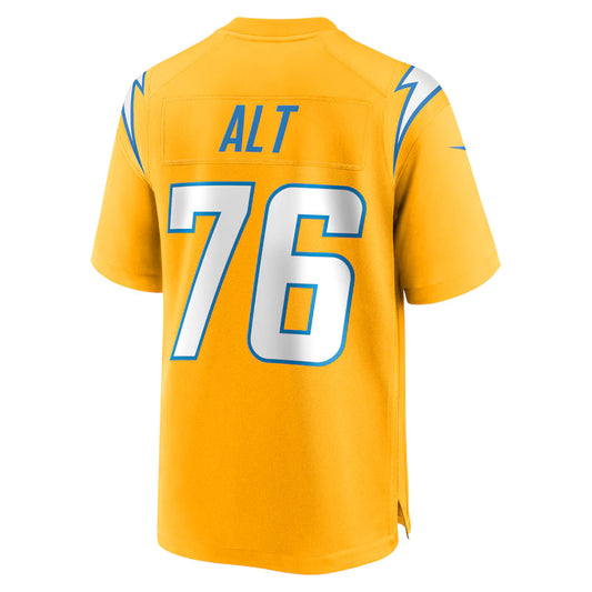 LA.Chargers #76 Joe Alt Gold Game Jersey Stitched American Football Jerseys