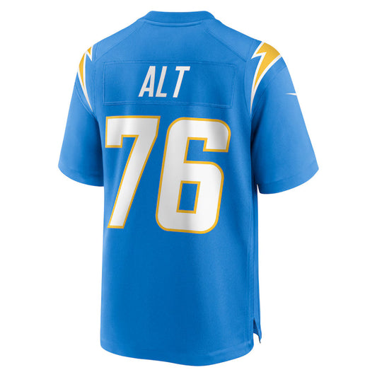 LA.Chargers #76 Joe Alt Powder Blue Game Jersey Stitched American Football Jerseys