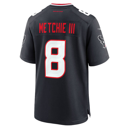 H.Texans #8 John Metchie III Navy Game Jersey Stitched American Football Jerseys