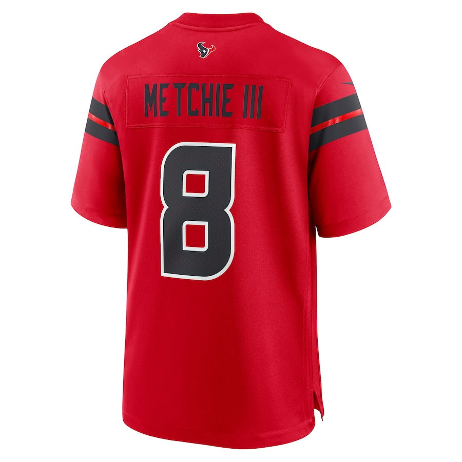 H.Texans #8 John Metchie III Red Game Jersey Stitched American Football Jerseys