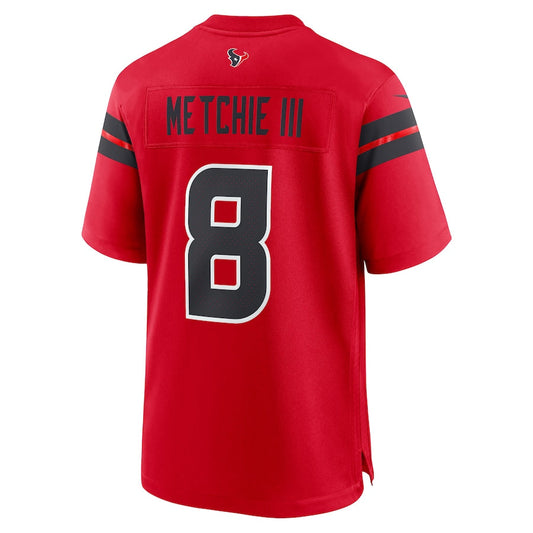 H.Texans #8 John Metchie III Red Game Jersey Stitched American Football Jerseys