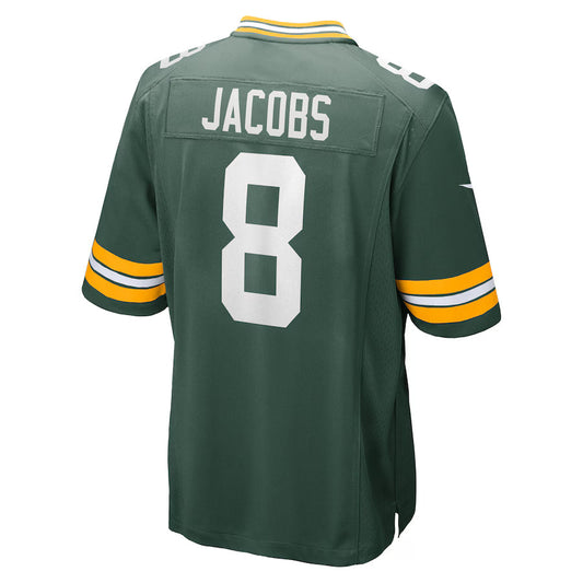 GB.Packers #8 Josh Jacobs Green Game Jersey Stitched American Football Jerseys