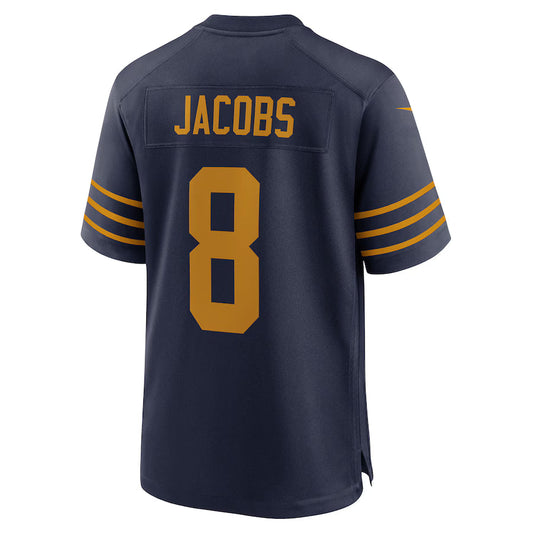 GB.Packers #8 Josh Jacobs Navy Game Jersey Stitched American Football Jerseys