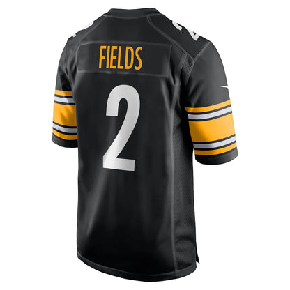 P.Steelers #2 Justin Fields Black Game Jersey Stitched American Football Jerseys