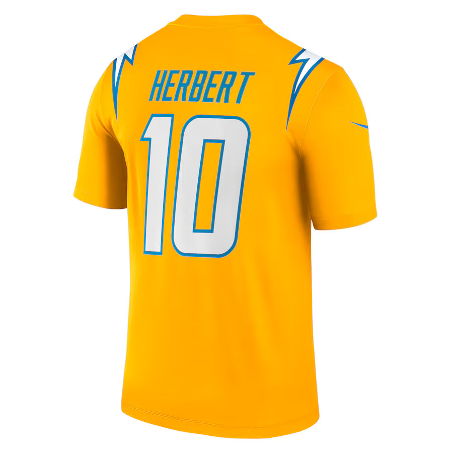 LA.Chargers #10 Justin Herbert Gold Game Jersey Stitched American Football Jerseys