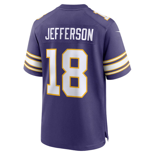 MN.Vikings #18 Justin Jefferson Purple Game Jersey Stitched American Football Jerseys