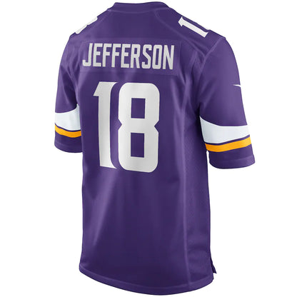 MN.Vikings #18 Justin Jefferson Purple Game Jersey Stitched American Football Jerseys